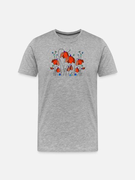 Fleur - T-shirt bio Premium Homme - gris chiné
