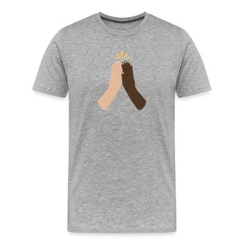 Vielfältige Hände klatschen Einheit - Männer Premium Bio T-Shirt - Grau meliert - Vorne - Damien (186cm)
