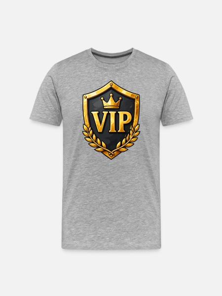 VIP Crown Shield Ornament - Men's Premium Organic T-Shirt - heather grey