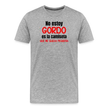 I'm not fat in the mood - Men's Premium Organic T-Shirt - heather grey - Front - Damien (186cm)
