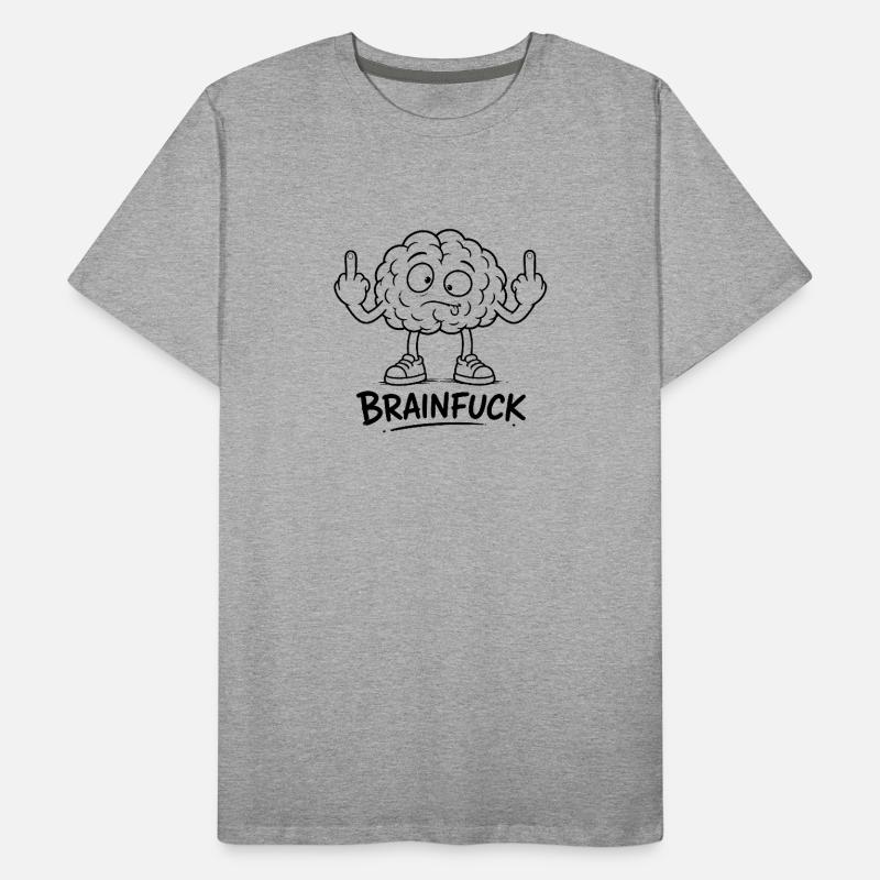 Brain Graffiti With Middle Finger Men's Premium Organic T-Shirt
