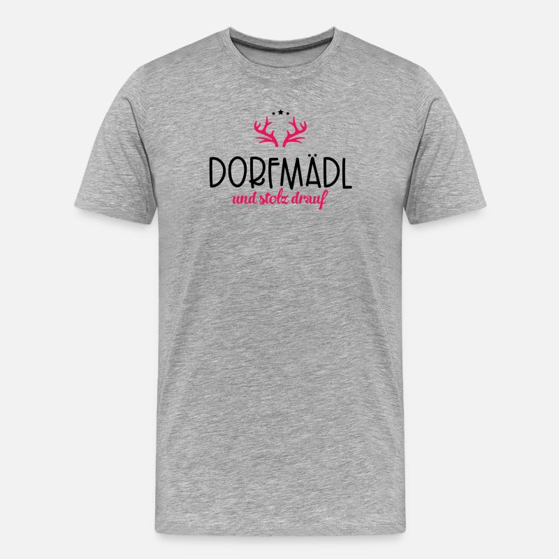 Dorfmädl - Männer Premium Bio T-Shirt - Grau meliert