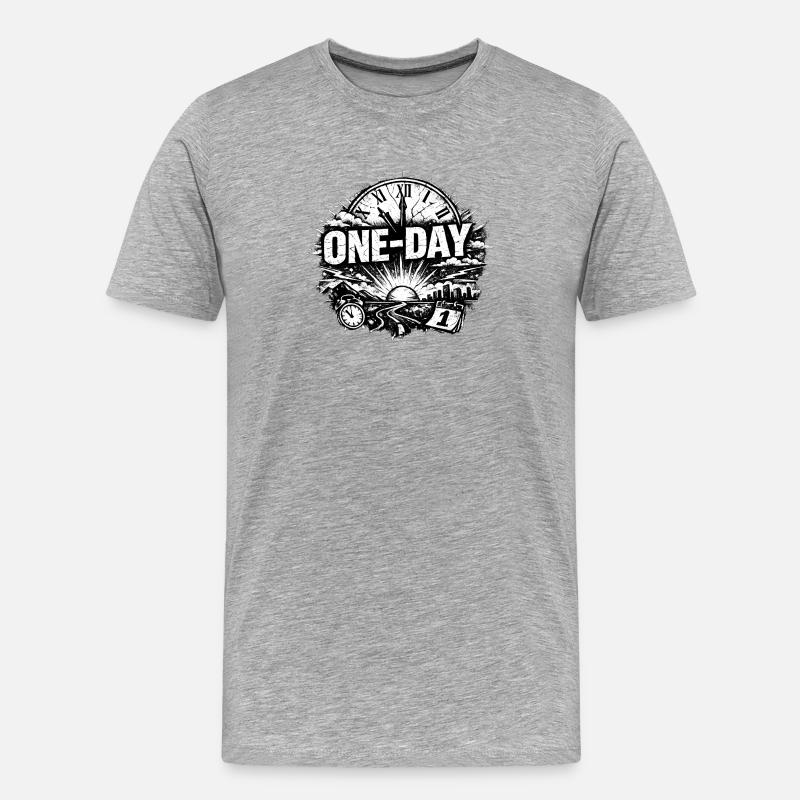 One-Day Roadtrip Zeitreise - Männer Premium Bio T-Shirt - Grau meliert
