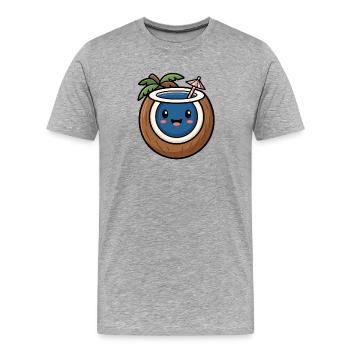 Süße Kokosnuss - Sommer 2026 Design Strand - Männer Premium Bio T-Shirt - Grau meliert - Vorne - Damien (186cm)