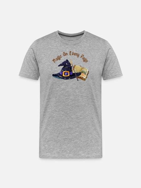 Magic Is On Every Page - Men's Premium Organic T-Shirt - heather grey