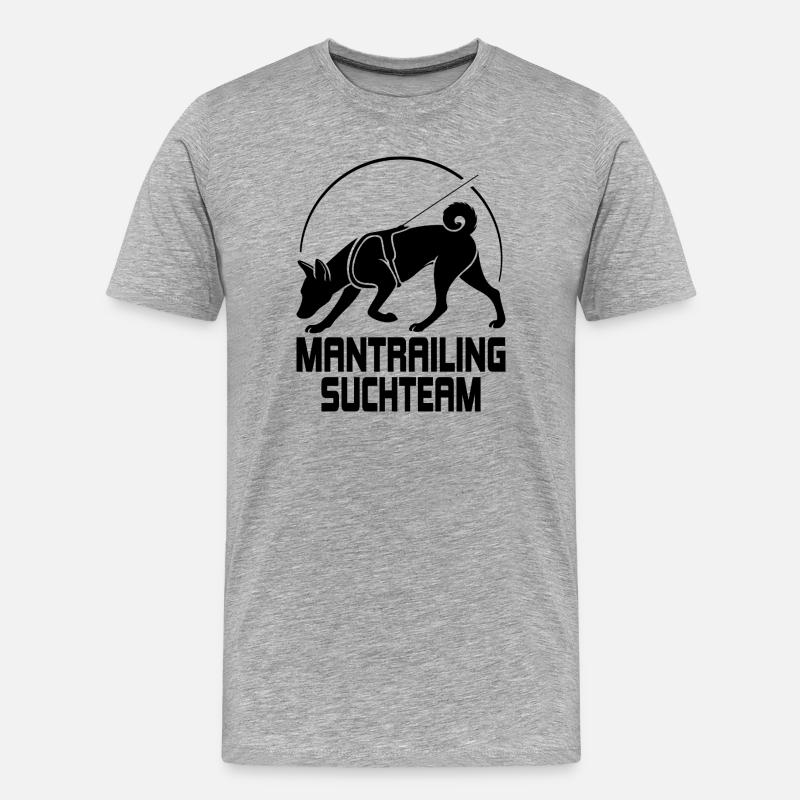 Basenji Mantrailing Suchteam Hunde Wilsigns - Männer Premium Bio T-Shirt - Grau meliert