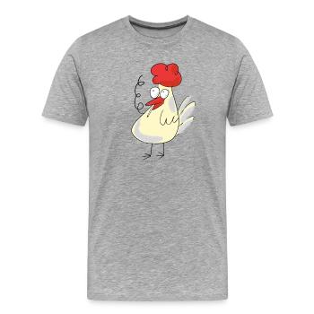 Poulets fumeurs de poulet drôles - T-shirt bio Premium Homme - gris chiné - Devant - Damien (186cm)