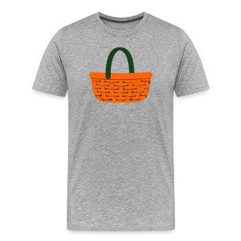 Cueilleur de champignons tressés - T-shirt bio Premium Homme - gris chiné - Devant - Damien (186cm)