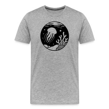 méduse - T-shirt bio Premium Homme - gris chiné - Devant - Damien (186cm)