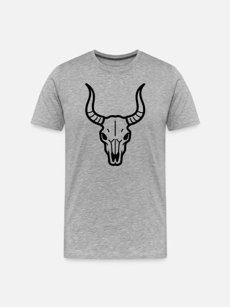 bull skull - Men's Premium Organic T-Shirt - heather grey