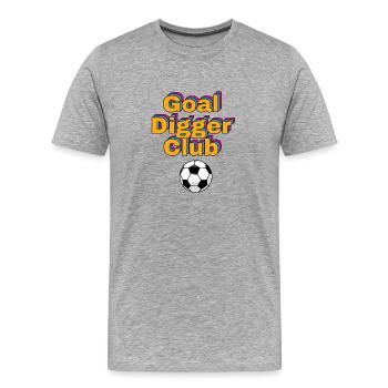 Goal Digger Club Soccer Football  - Men's Premium Organic T-Shirt - heather grey - Front - Damien (186cm)