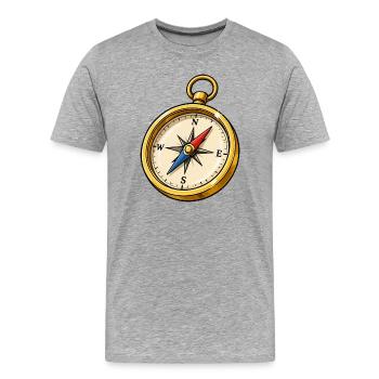 Compass - Men's Premium Organic T-Shirt - heather grey - Front - Damien (186cm)