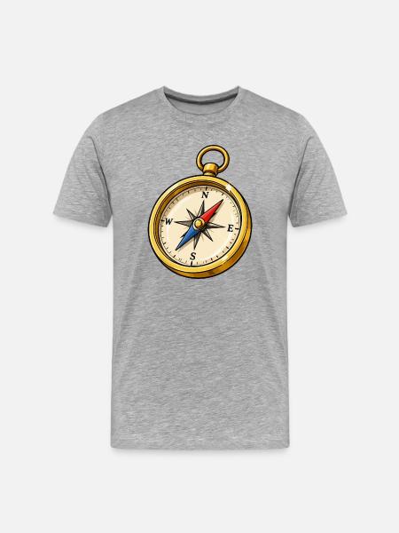 Compass - Men's Premium Organic T-Shirt - heather grey