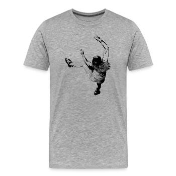 Klettermotiv für helle Produkte - Männer Premium Bio T-Shirt - Grau meliert - Vorne - Damien (186cm)