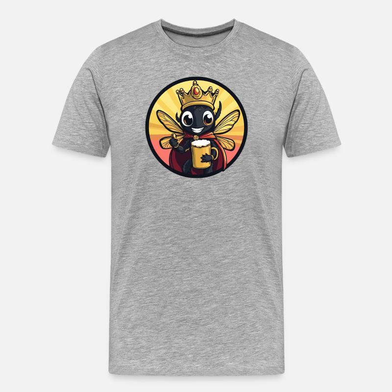 Libelle Bier Lustig - Männer Premium Bio T-Shirt - Grau meliert