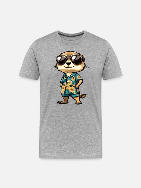 Vacances des comics de suricate - T-shirt bio Premium Homme - gris chiné