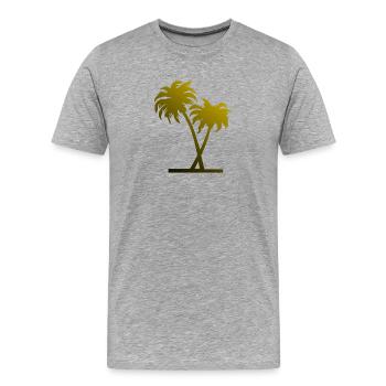 Palmen - Männer Premium Bio T-Shirt - Grau meliert - Vorne - Damien (186cm)