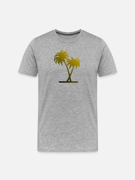 Palmen - Männer Premium Bio T-Shirt - Grau meliert