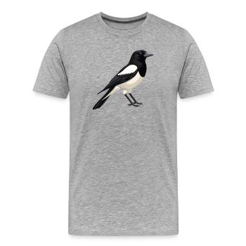 Elstern Elster - Männer Premium Bio T-Shirt - Grau meliert - Vorne - Damien (186cm)