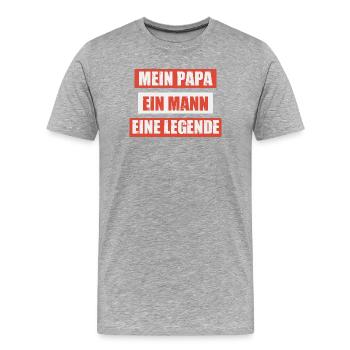 Ehemann Vater Papa Grillmeister Geschenk - Männer Premium Bio T-Shirt - Grau meliert - Vorne - Damien (186cm)