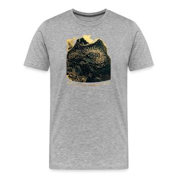 Zone de déchets du Pacifique - T-shirt bio Premium Homme - gris chiné - Devant - Damien (186cm)