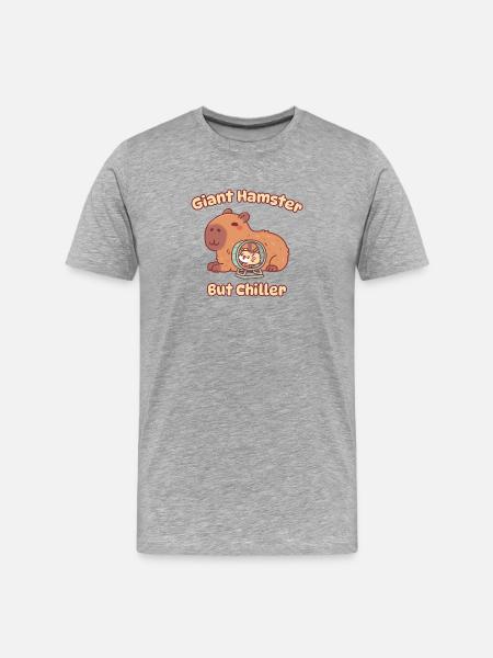 Cute Capybara Giant Hamster But Chiller - Men's Premium Organic T-Shirt - heather grey