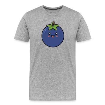 Süße Blaubeere - Sommer 2026 Frucht Design - Männer Premium Bio T-Shirt - Grau meliert - Vorne - Damien (186cm)