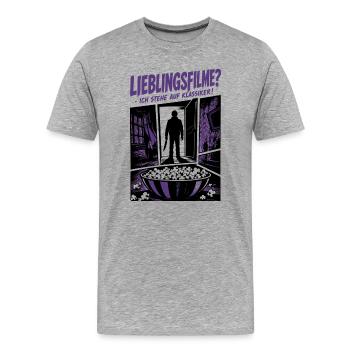 Lieblingsfilme Ich stehe auf Klassiker - Männer Premium Bio T-Shirt - Grau meliert - Vorne - Damien (186cm)