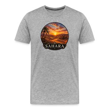 Vintage Sahara Desert Sand Dunes North Africa Vacation - Men's Premium Organic T-Shirt - heather grey - Front - Damien (186cm)