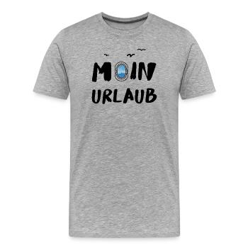 moin urlaub - Männer Premium Bio T-Shirt - Grau meliert - Vorne - Damien (186cm)