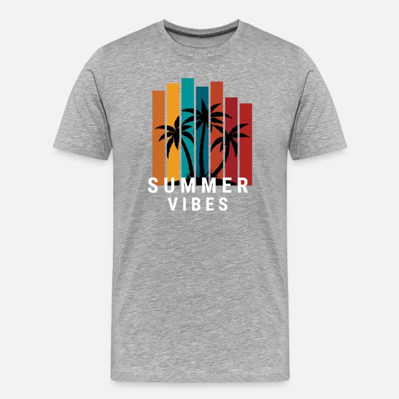 Sommerliche Vibes - Männer Premium Bio T-Shirt - Grau meliert