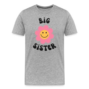 Grande Sœur - T-shirt bio Premium Homme - gris chiné - Devant - Damien (186cm)
