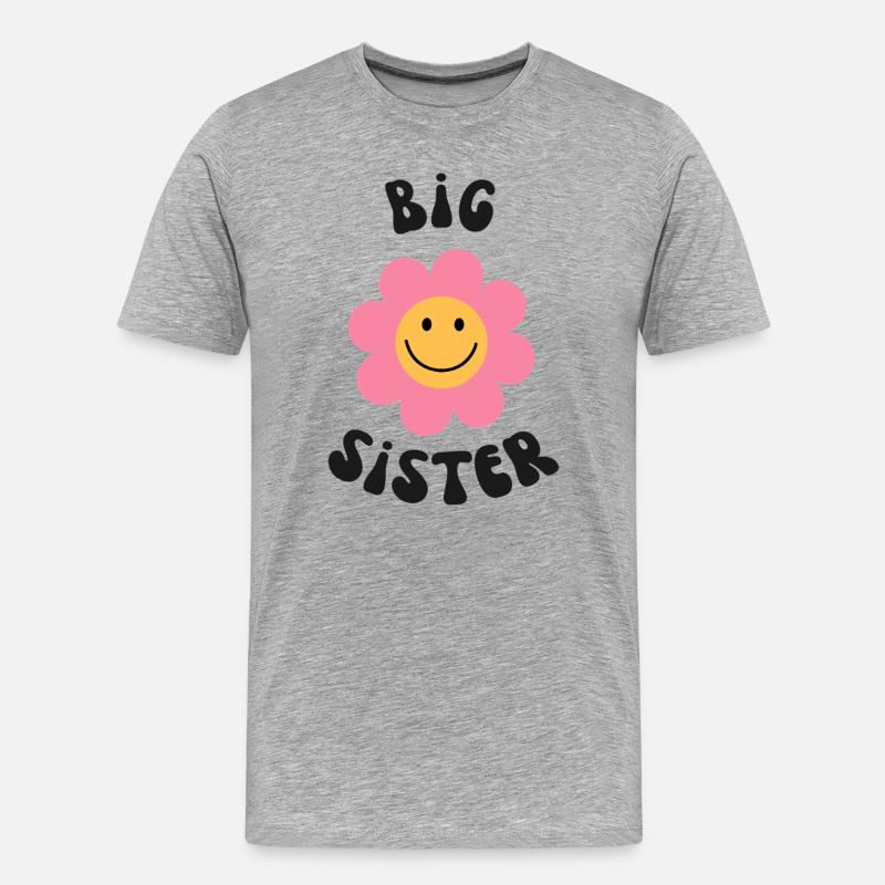 große Schwester - Männer Premium Bio T-Shirt - Grau meliert