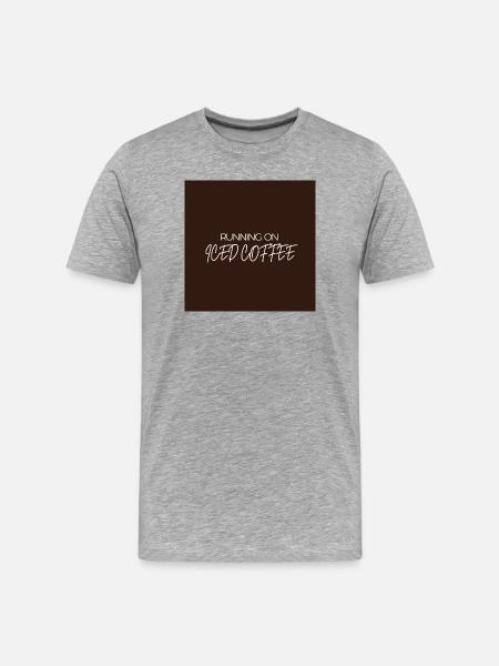 "LAUFEN AUF EISKAFFEE" Grafik-T-Design - Männer Premium Bio T-Shirt - Grau meliert