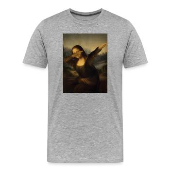 Mona Lisa Dab Leonardo Da Vinci Mona Lisa - Men's Premium Organic T-Shirt - heather grey - Front - Damien (186cm)