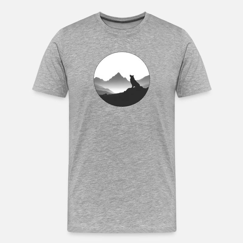 wolf - Men's Premium Organic T-Shirt - heather grey