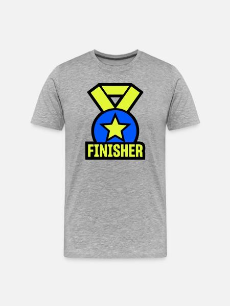 Stolzer Finisher Medaille Stern - Männer Premium Bio T-Shirt - Grau meliert