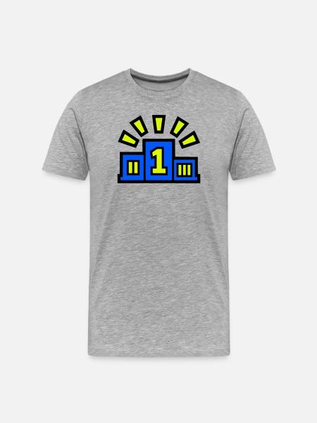 Winner Podium Place 1 Champion - Men's Premium Organic T-Shirt - heather grey