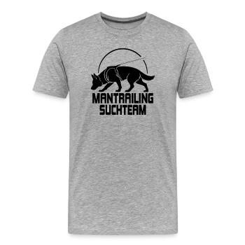 Chiens de recherche de l’équipe de chasse du berger allemand - T-shirt bio Premium Homme - gris chiné - Devant - Damien (186cm)