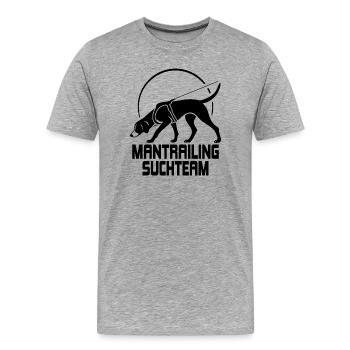 Foxhound Mantrailing Équipe de recherche Chiens Dog Wilsigns - T-shirt bio Premium Homme - gris chiné - Devant - Damien (186cm)