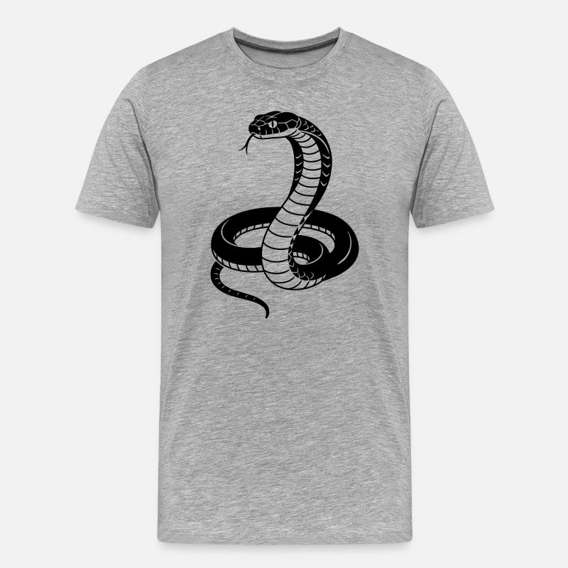 Kobra - Männer Premium Bio T-Shirt - Grau meliert