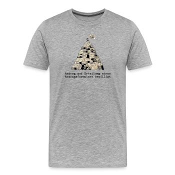 Demande de formulaire de demande - T-shirt bio Premium Homme - gris chiné - Devant - Damien (186cm)