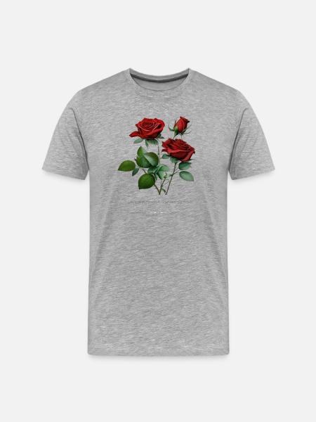 Rose - Männer Premium Bio T-Shirt - Grau meliert