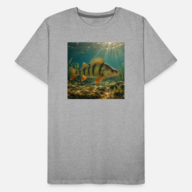 Perch in sunlight underwater Men's Premium Organic T-Shirt