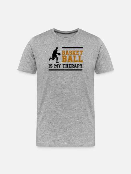 Basketball Retro Lettering - Men's Premium Organic T-Shirt - heather grey