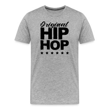 Original Hip Hop - Men's Premium Organic T-Shirt - heather grey - Front - Damien (186cm)