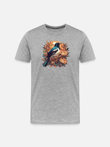 Magpies Magpie - Men's Premium Organic T-Shirt - heather grey