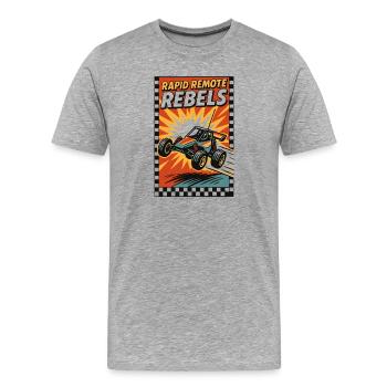 Schnelle RC Rebellen | Offroad Buggy - Männer Premium Bio T-Shirt - Grau meliert - Vorne - Damien (186cm)