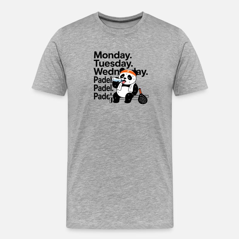 Monday Tuesday Wednesday Padel - Männer Premium Bio T-Shirt - Grau meliert