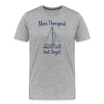 Sailing Sailor Funny Fun Sailboat Graphic - Men's Premium Organic T-Shirt - heather grey - Front - Damien (186cm)